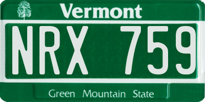 VT license plate NRX759