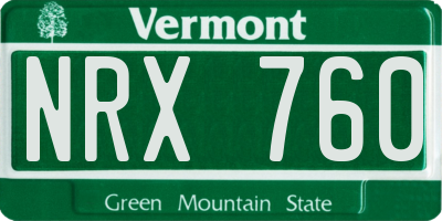 VT license plate NRX760