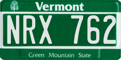 VT license plate NRX762