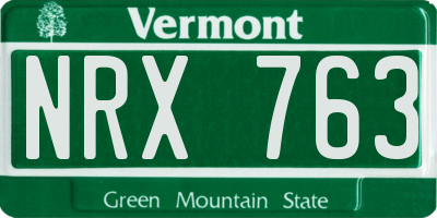 VT license plate NRX763