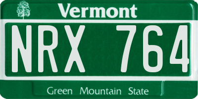 VT license plate NRX764