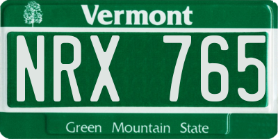 VT license plate NRX765