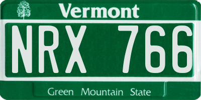 VT license plate NRX766