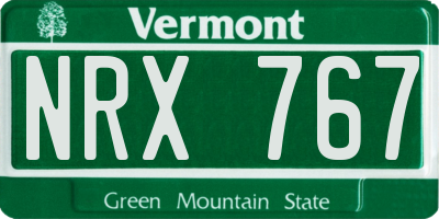 VT license plate NRX767
