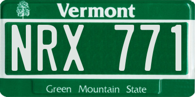 VT license plate NRX771