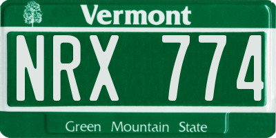 VT license plate NRX774