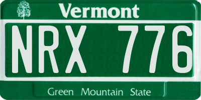 VT license plate NRX776