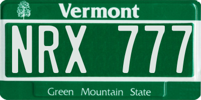 VT license plate NRX777