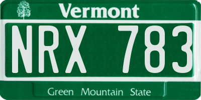VT license plate NRX783