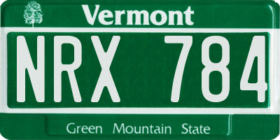 VT license plate NRX784