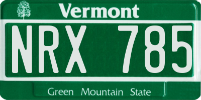 VT license plate NRX785