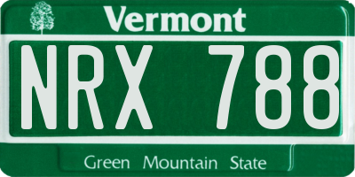 VT license plate NRX788