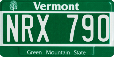 VT license plate NRX790