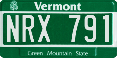 VT license plate NRX791