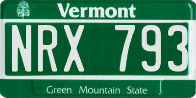 VT license plate NRX793