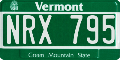 VT license plate NRX795