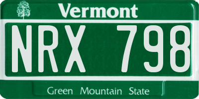 VT license plate NRX798