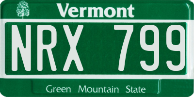 VT license plate NRX799