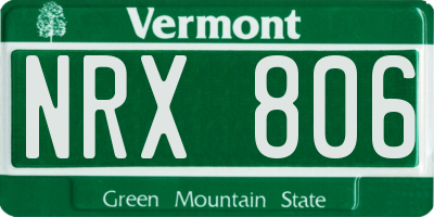 VT license plate NRX806