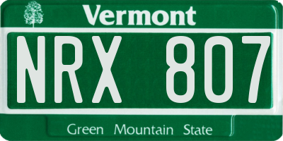 VT license plate NRX807