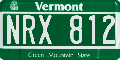 VT license plate NRX812