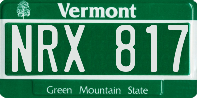 VT license plate NRX817