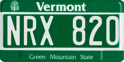 VT license plate NRX820