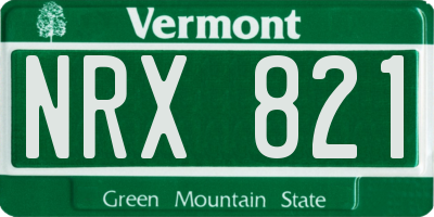 VT license plate NRX821