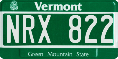 VT license plate NRX822