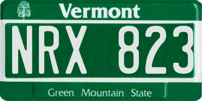 VT license plate NRX823