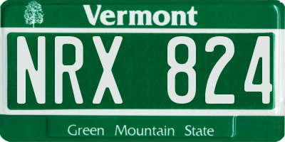VT license plate NRX824