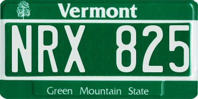 VT license plate NRX825