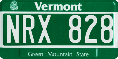 VT license plate NRX828