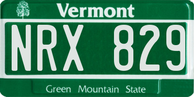 VT license plate NRX829