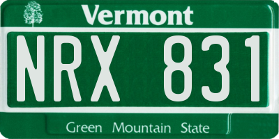 VT license plate NRX831