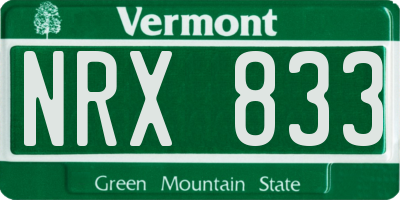 VT license plate NRX833