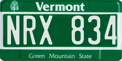 VT license plate NRX834