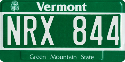 VT license plate NRX844