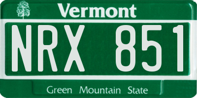 VT license plate NRX851