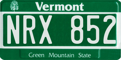 VT license plate NRX852