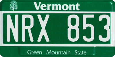 VT license plate NRX853