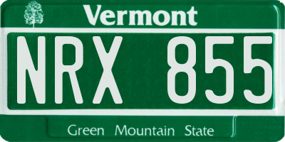 VT license plate NRX855