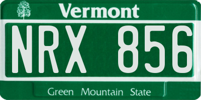 VT license plate NRX856