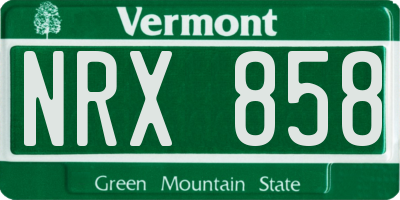 VT license plate NRX858