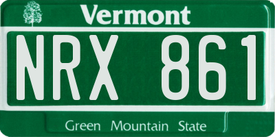 VT license plate NRX861