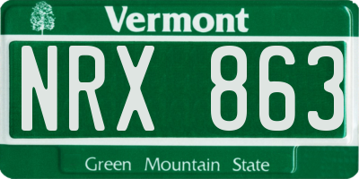 VT license plate NRX863