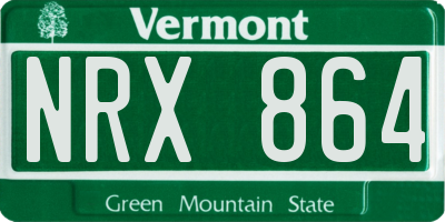 VT license plate NRX864