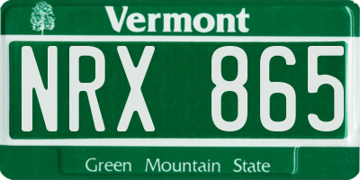 VT license plate NRX865