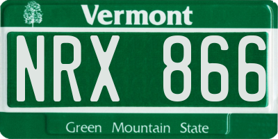 VT license plate NRX866