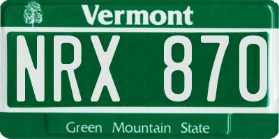 VT license plate NRX870